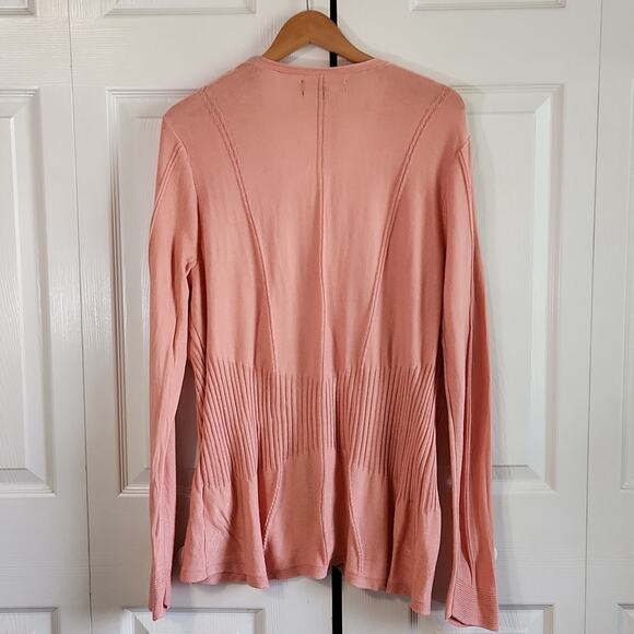 Jones New York Womens Salmon Colored Sweater Size 2X Lightweight Button Front - Picture 2 of 10